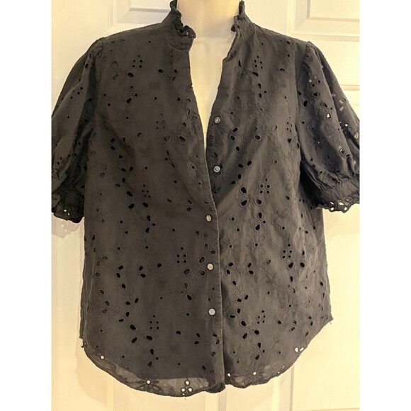 Ann Taylor Tops - Ann Taylor Black Eyelet Blouse - M